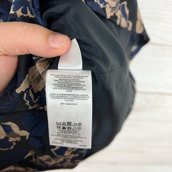 Brooks Brothers Navy and Beige Floral Dress - Picture 7 of 11